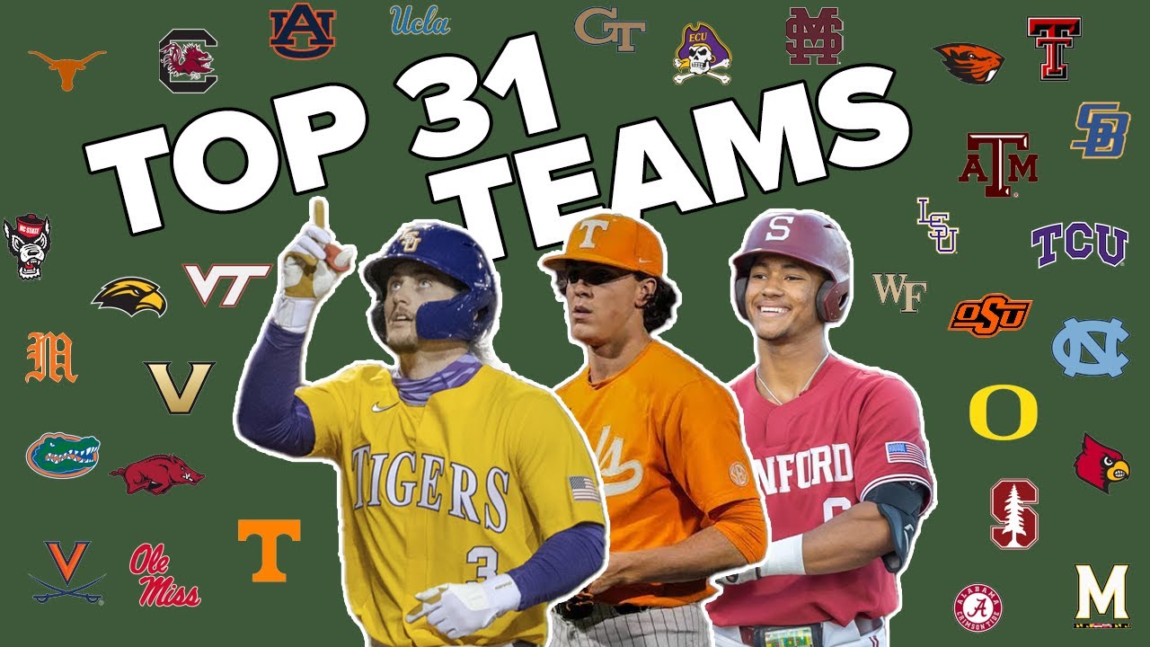 The TOP 31 TEAMS in COLLEGE BASEBALL, according to the preseason polls