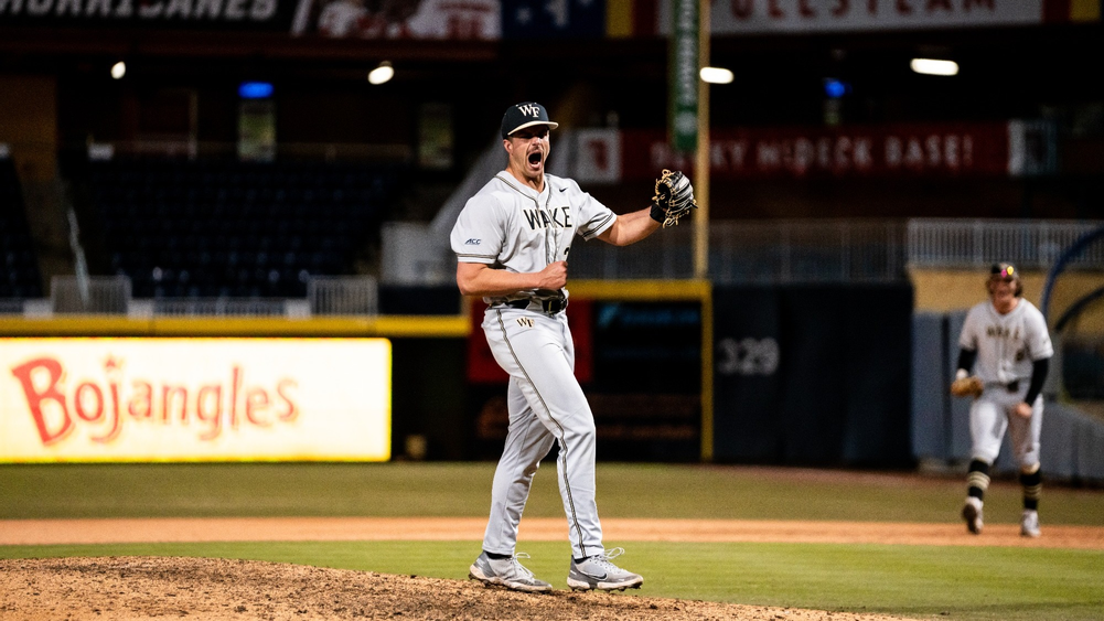 Wake Forest's Cole Roland celebrates